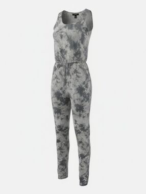 Ambiance Gray Tie Dye Jumpsuit Sleeveless Lounge One Piece Size L